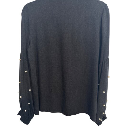 2/$30 Zara Basic Collection M Charcoal Pearl Embellish Sleeves - Picture 7 of 12